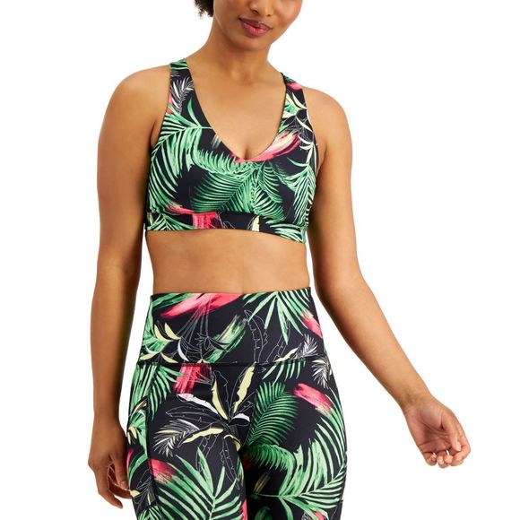 Ideology Womens Activewear Palms Match Set Low Impact Sports Bra Size X-Large - Picture 1 of 3